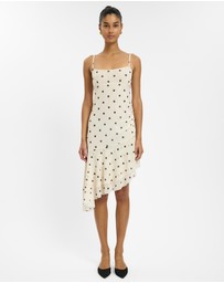 With Harper Lu - Asymmetrical Frill Midi Dress