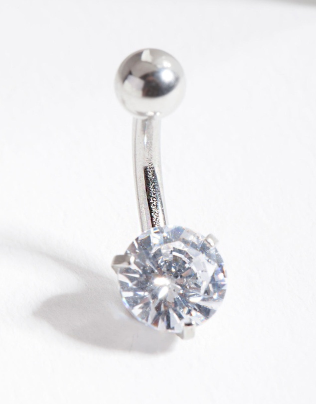 Lovisa - Surgical Steel Cubic Zirconia Belly Bar