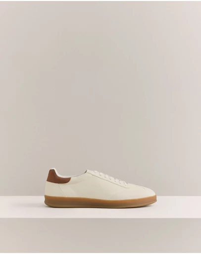 Trenery - Halden Leather Sneaker in Parchment