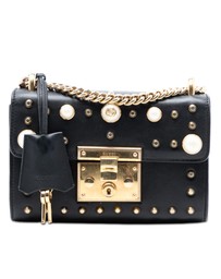 Pre-Loved by Azura Reborn - Pre-Loved Small Pearl Studded Leather Padlock Crossbody