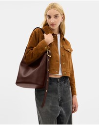 Coach - Natural Grain Leather Bowery Bucket Bag