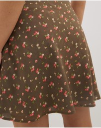 Dazie - Choccy Ditsy Floral Mini Skirt