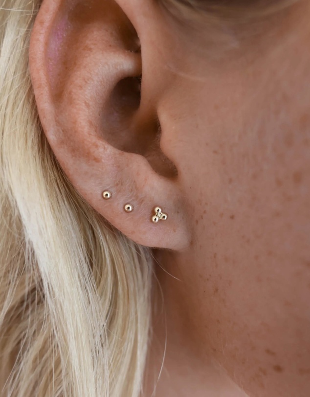 Luna Rae - Solid Gold - Medium Half Sphere Studs
