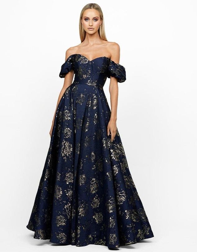 Bariano - Sandy Sweetheart Off Shoulder Gown