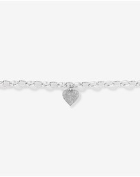 Michael Hill - Cubic Zirconia Pave Heart Belcher Bracelet in Sterling Silver