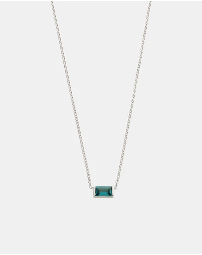 Kirstin Ash - Baguette Birthstone Necklace September London Blue Topaz