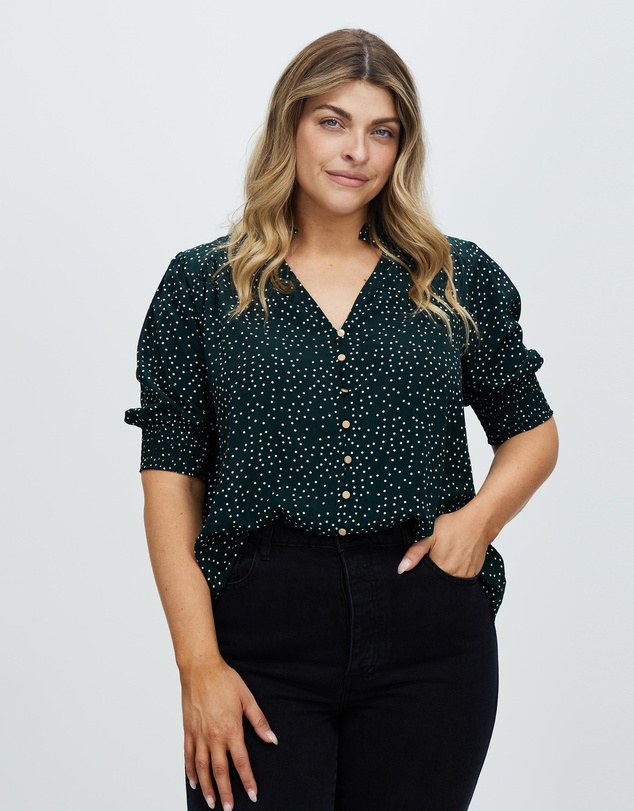 Atmos&Here Curvy - Brodie Puff Sleeve Blouse