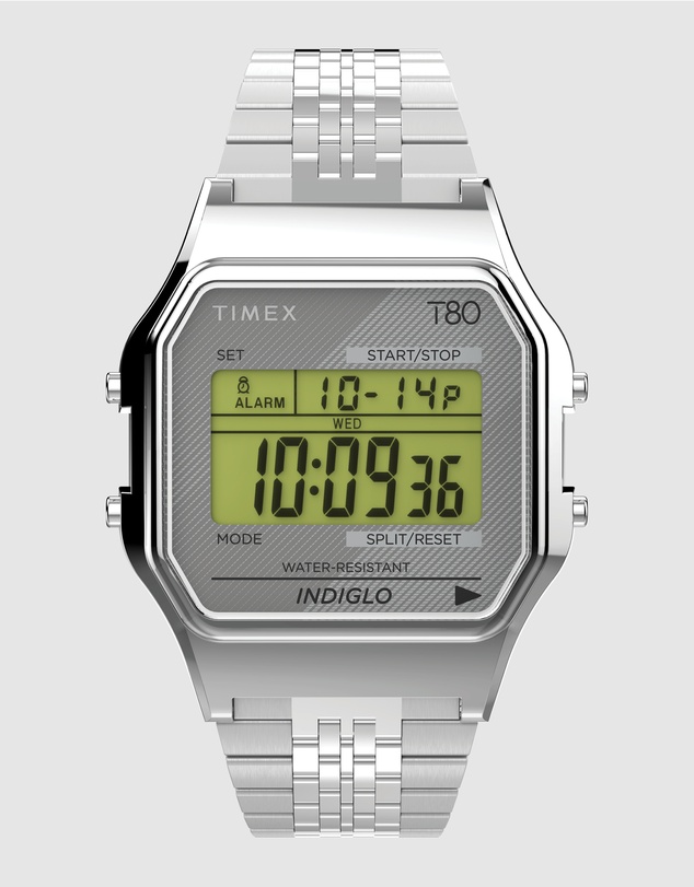 TIMEX - TIMEX T-80 34mm Silver-tone case and bracelet