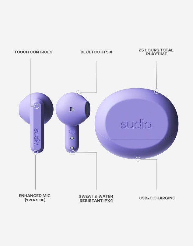 Sudio - A3 - True Wireless 5.4 Bluetooth Headphones/Earbuds