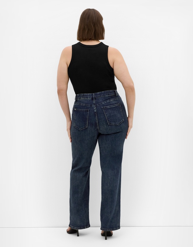 City Chic - Plus size Harley Fit Ivy Straight Leg Regular Jean - dark wash