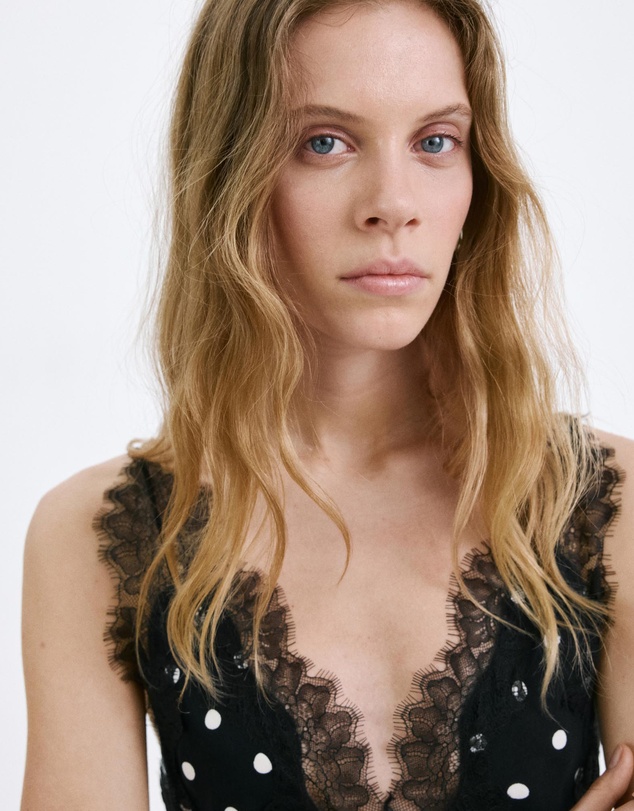 M.N.G - Polka Dot Dress With Lace Detail