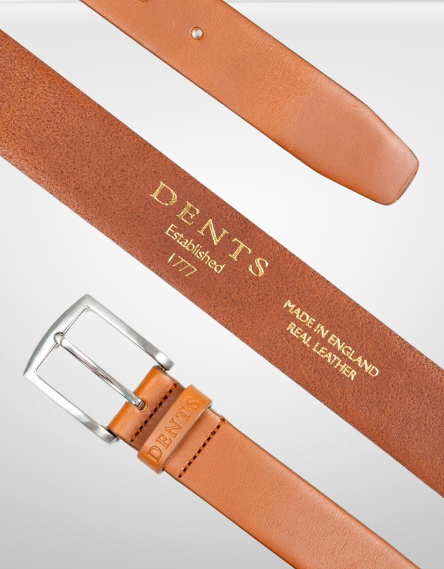 DENTS - Heritage Full Grain Leather Belt with Satin Nickel Buckle