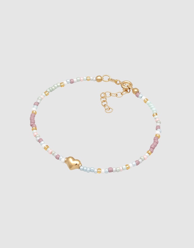 Elli Jewelry - Heart Charm Bracelet in Gold-Plated 925 Silver
