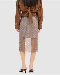 ROTATE - Scallop Sequin Midi Skirt
