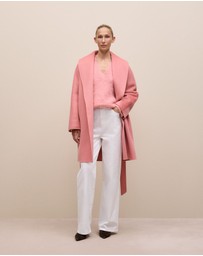 Trenery - Brushed Alpaca Relaxed V Knit in Dusty Rose