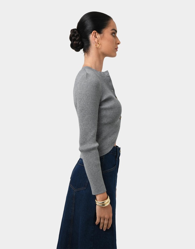 Forcast - Abaya Button Crop Knit