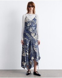 & Other Stories - Asymmetrical Satin Slip Midi Dress