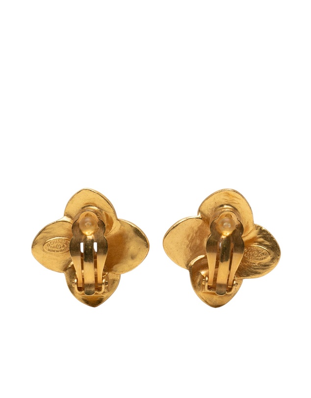 Pre-Loved by Azura Reborn - Pre-Loved CC Gold Plated Clover Clip On Earrings