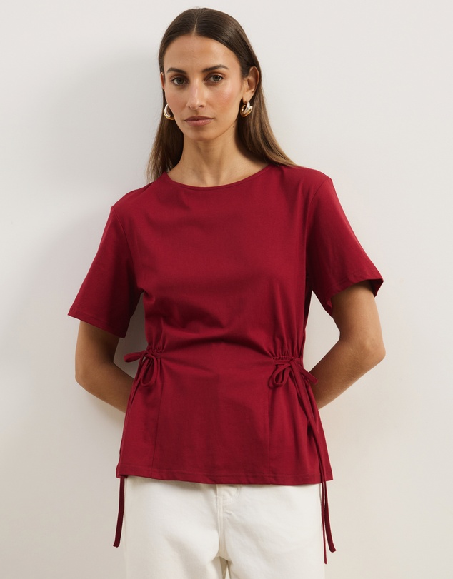 Atmos&Here - Short Sleeve Tie Waist T-Shirt