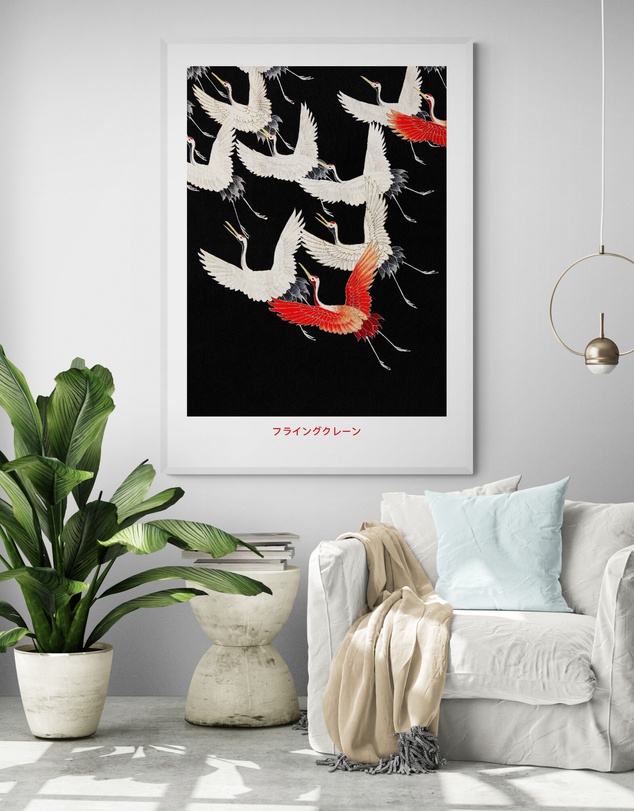 Inka Arthouse - Japanese Stork by Hokusai Art Print