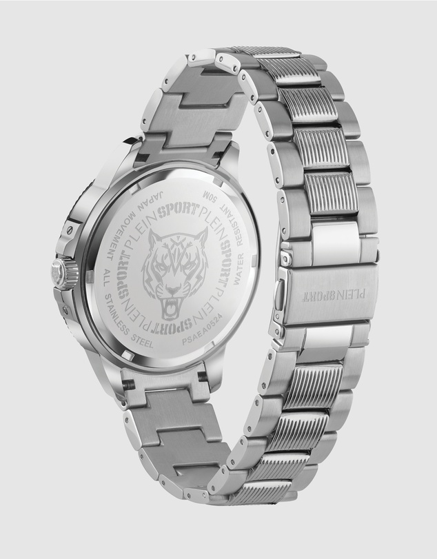Plein Sport - PLEIN CITY RUSH 45mm Black dial and Silver-tone Strap