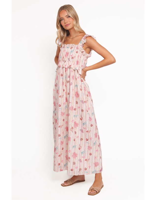 Petal & Pup - Ross Frill Strap Maxi Dress - Beach Print