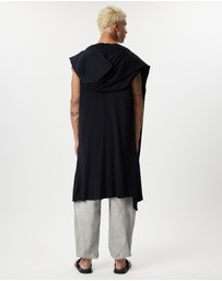 Surrounded By Ghosts - The Natrolite Hooded Rib Knit Sleeveless Cardigan