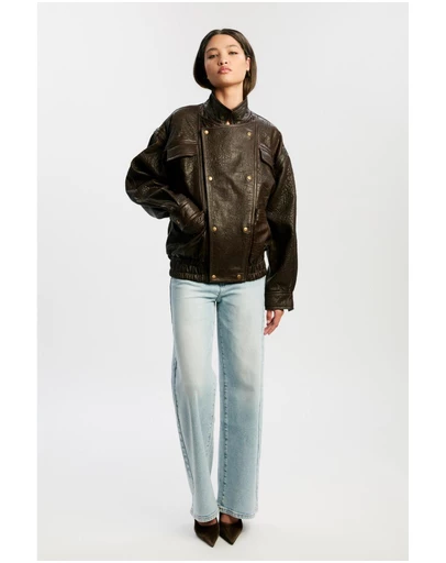 Bardot - Oversized Leather Jacket