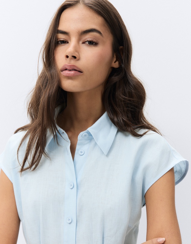 UNISON - Collared Linen Midi Dress
