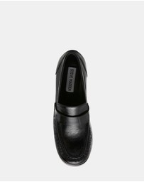 Steve Madden - Munday Black Leather Heels