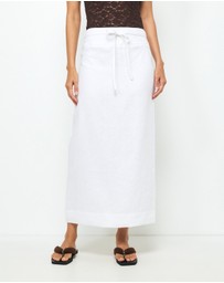 AERE - Alba Linen Midi Skirt