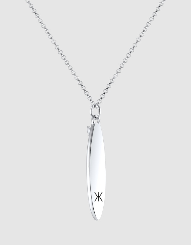 Kuzzoi - ICONIC EXCLUSIVE - Long Necklace with Surfboard Pendant in 925 Sterling Silver