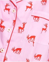 Sant And Abel - Women's Reindeer Pink Short PJ Set