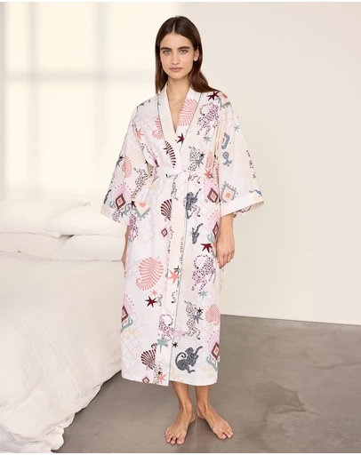 Chelsea Peers - Cotton Poplin Ikat Longline Kimono