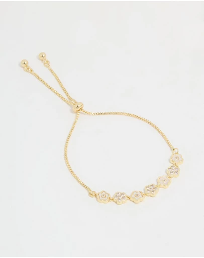 Lovisa - Gold Plated Multi Mini Flower Toggle Bracelet