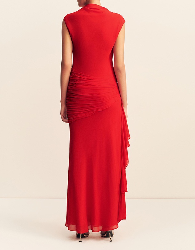 Shona Joy - Amina High Neck Ruffle Maxi Dress