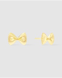 Wanderlust + Co - Bow Tie Pasta Gold Stud Earrings