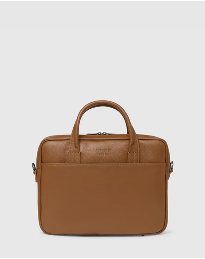 Republic of Florence - The Glasgow Pebble Tan Slim Briefcase