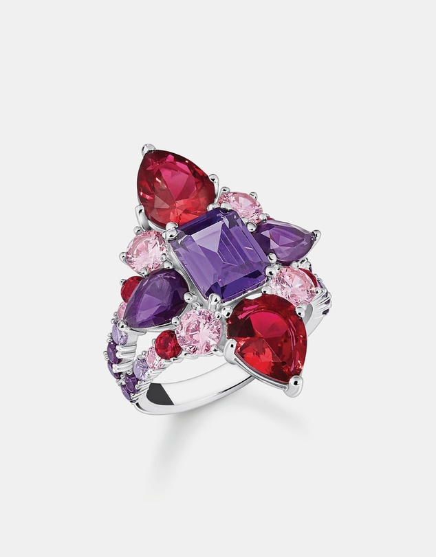 THOMAS SABO - Heritage Glam Cocktail Ring with Colourful Stones