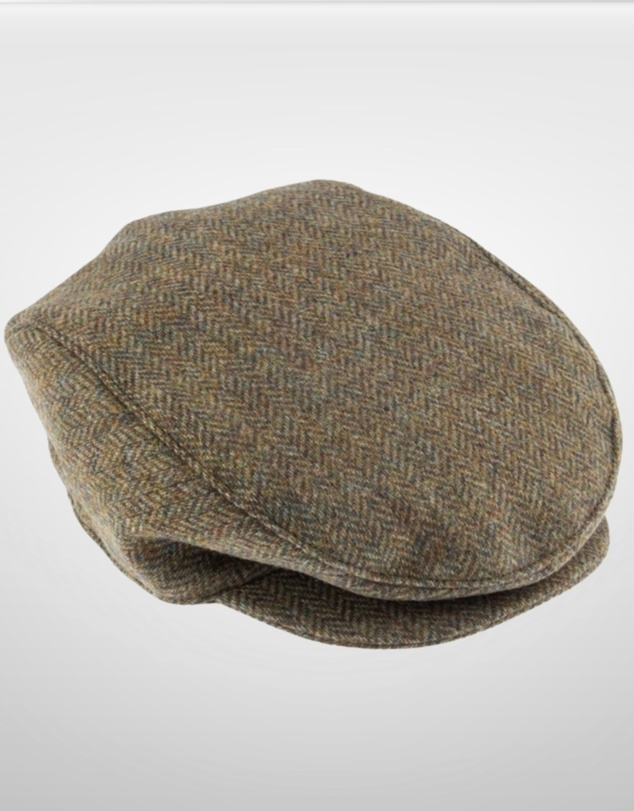 DENTS - Abraham Moon Herringbone Tweed Flat Cap