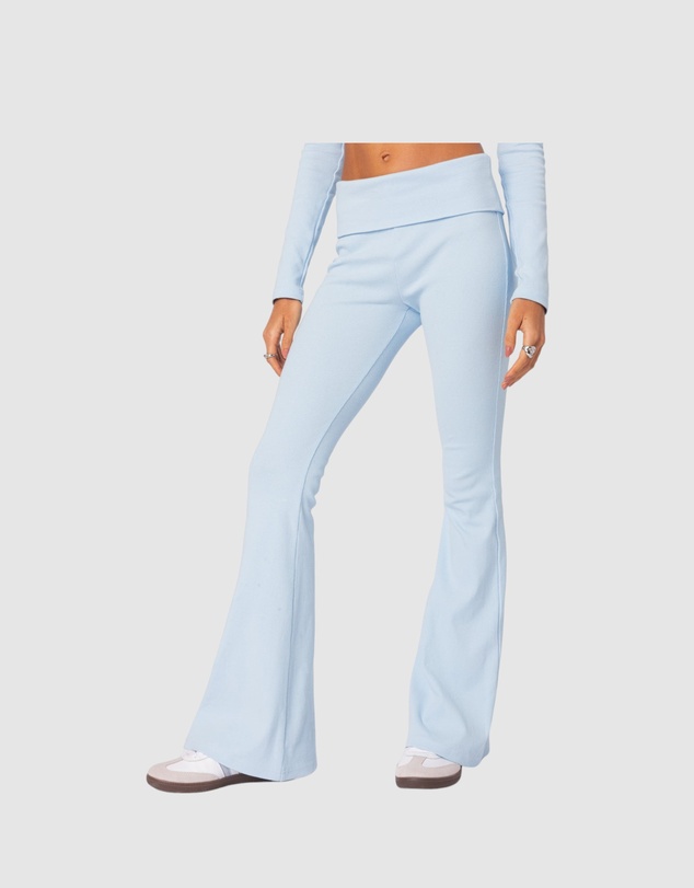 EDIKTED - Coffee Break Ribbed Flare Leggings