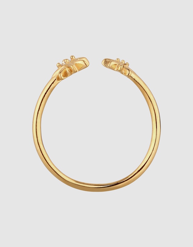Elli Jewelry - Ring Crystal Star 925 Sterling Silver Gold-Plated
