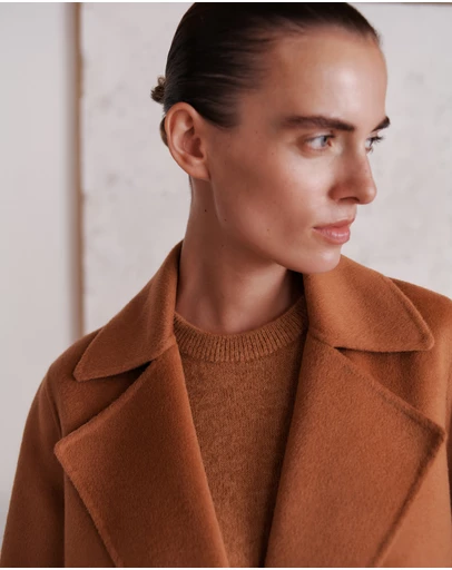 Trenery - Double Faced Wool Peacoat in Sierra