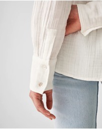 Faherty - Dream Organic Cotton Gauze Collarless Shirt