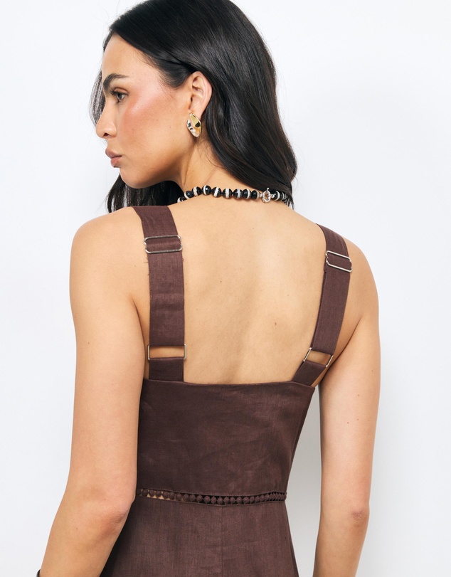 AERE - Tali Panelled V Neck Midi Dress
