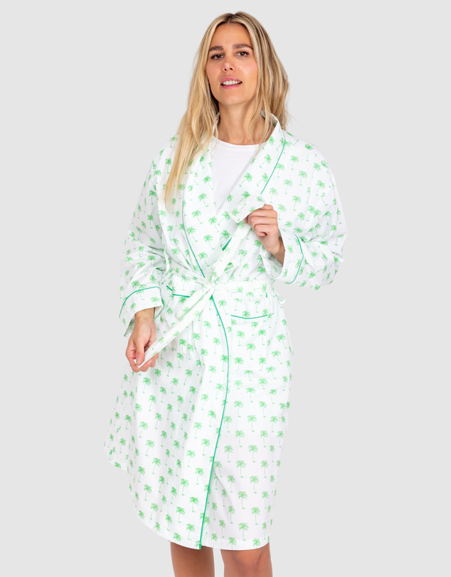 Sant And Abel - Women's Green Palm Tree Robe