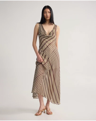 Oxford - Julia Striped Georgette Dress
