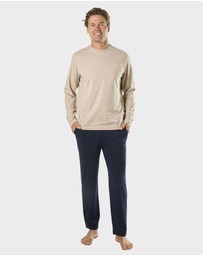 Mitch Dowd - Mens Relaxed Long Sleeve Crew Tee - Oatmeal