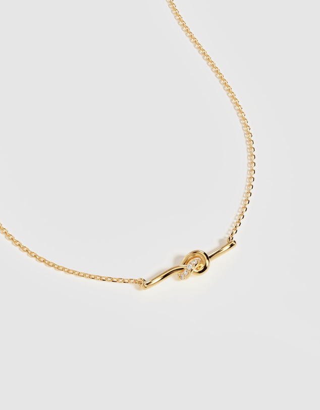 By Charlotte - Love Knot Diamond Necklace