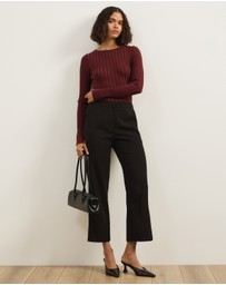 Atmos&Here - Rumi Long Sleeve Fitted Rib Knit Top